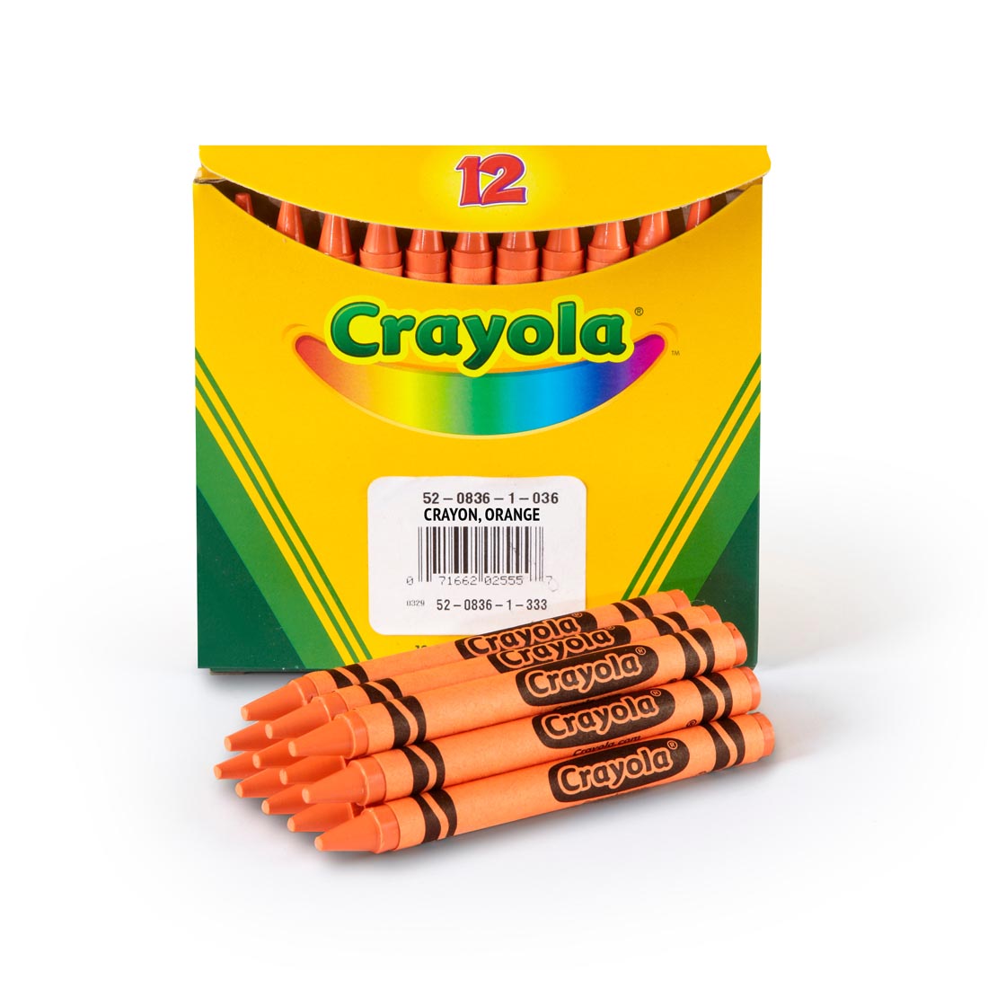 Box of Crayola Regular Crayon Refills with 12 Orange Crayons
