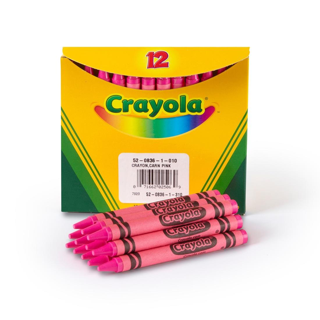 Box of Crayola Regular Crayon Refills with 12 Pink Crayons
