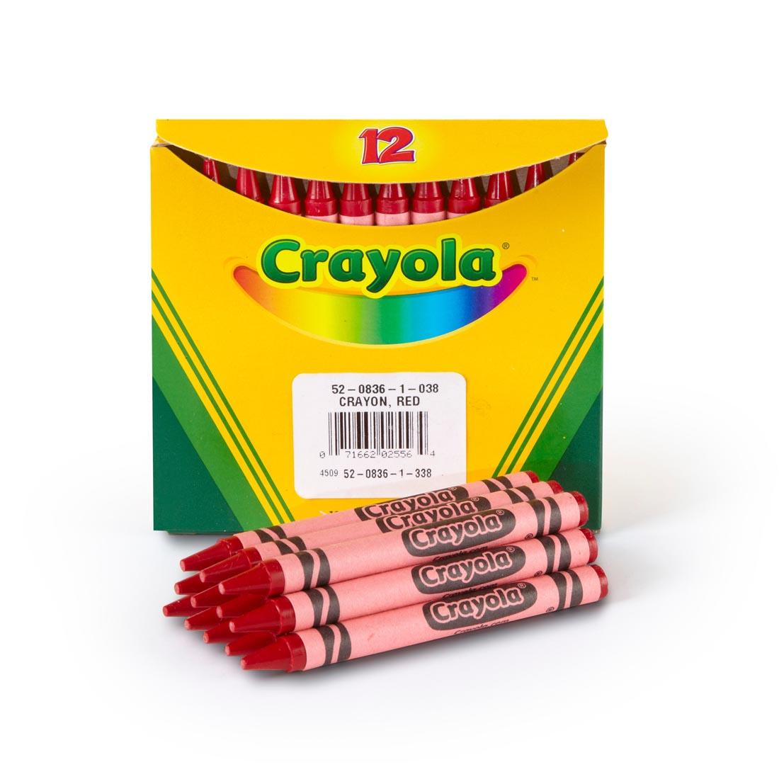 Box of Crayola Regular Crayon Refills with 12 Red Crayons