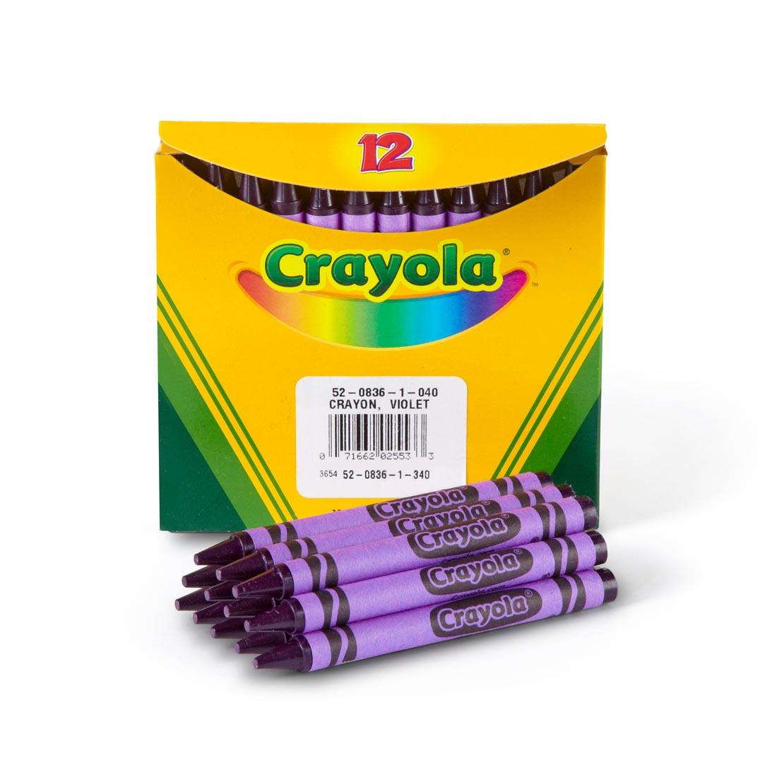 Box of Crayola Regular Crayon Refills with 12 Violet Crayons