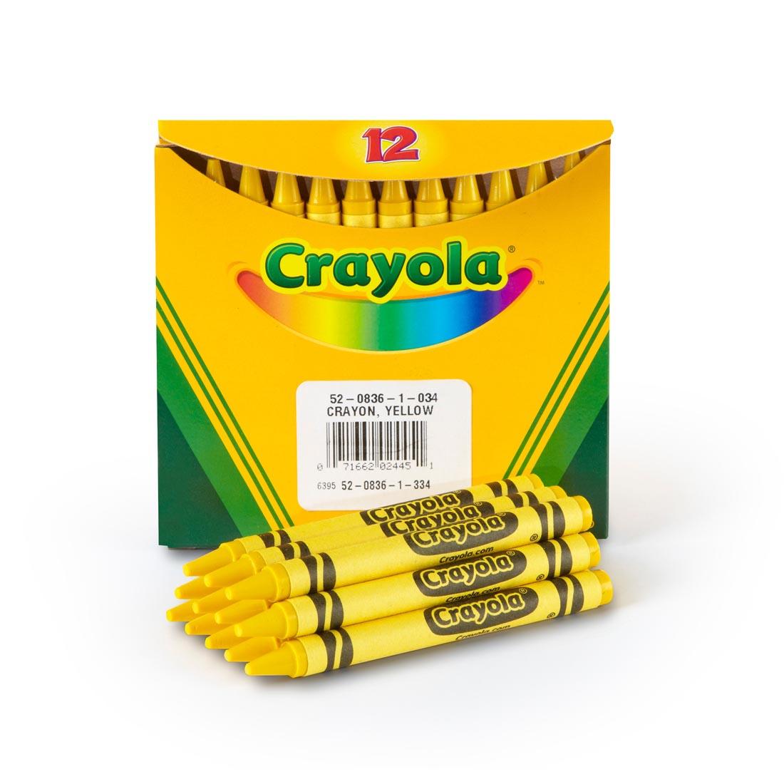 Box of Crayola Regular Crayon Refills with 12 Yellow Crayons