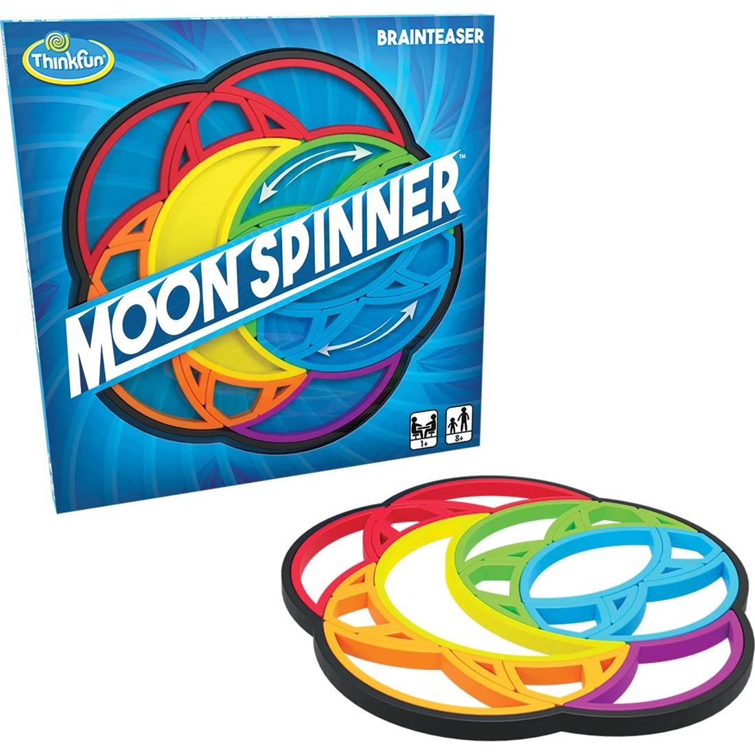 Thinkfun Moon Spinner shown both in and out of package