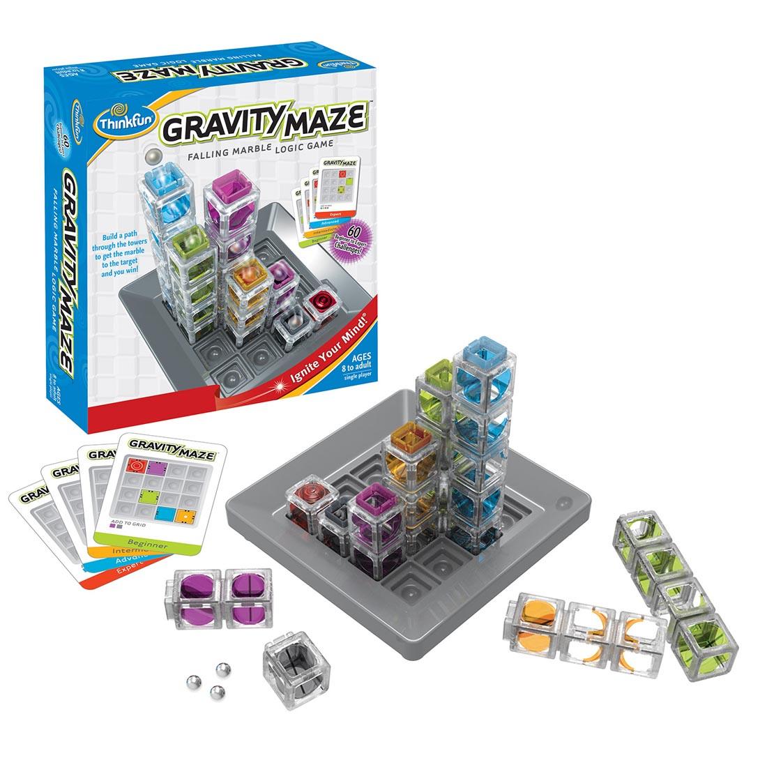 Thinkfun Gravity Maze shown beside its package