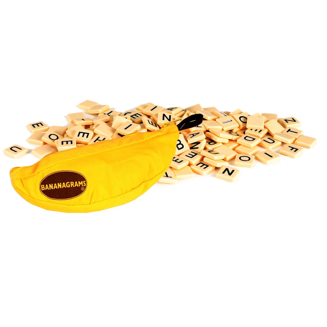 Bananagrams Game with Tiles Outside the Banana-Shaped Package