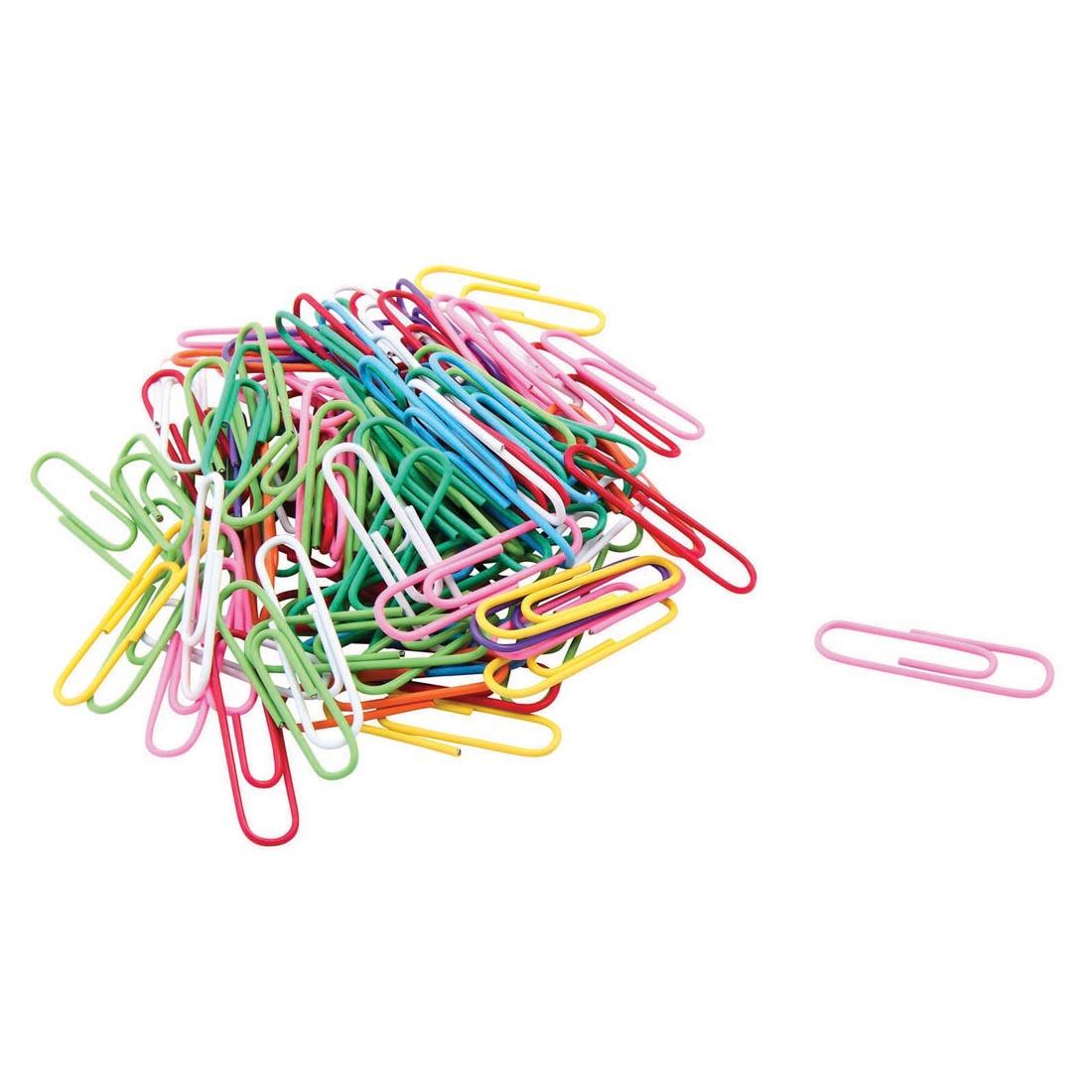 pile of colorful Vinyl-Coated Paper Clips