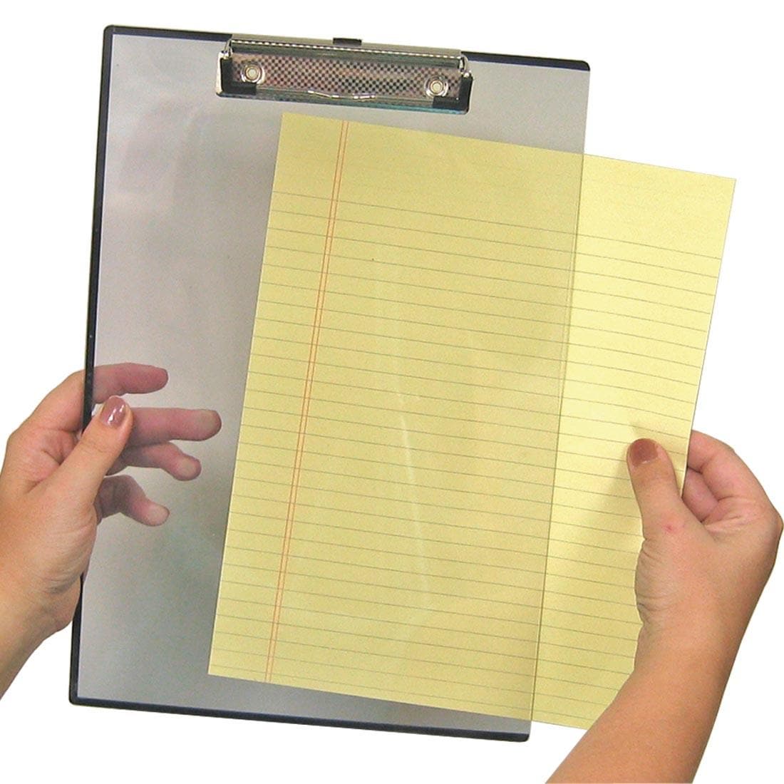 Yellow paper can be seen behind the See-Through Clipboard