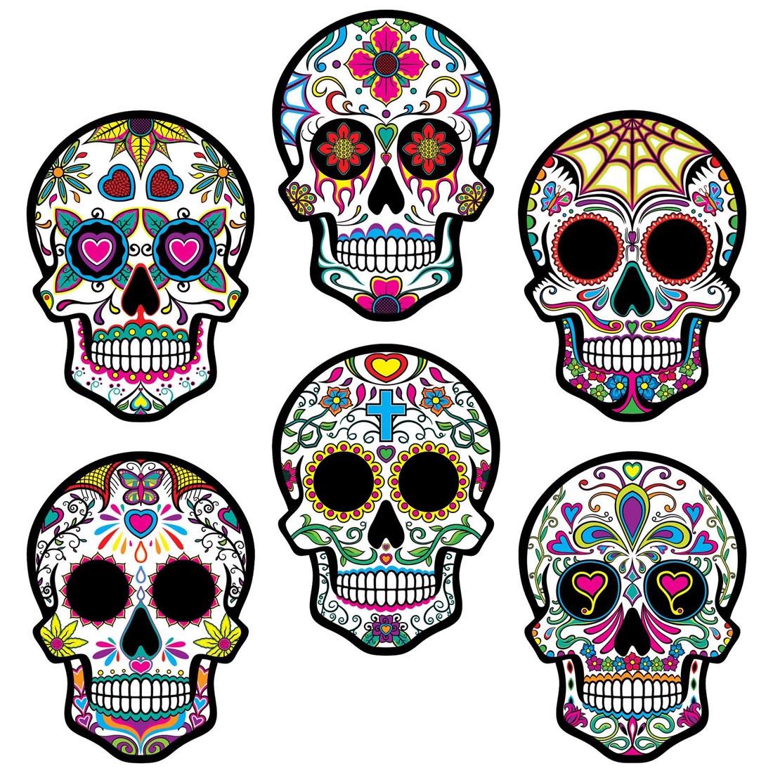 Six Day Of The Dead Sugar Skull Cut-Outs By Beistle Company