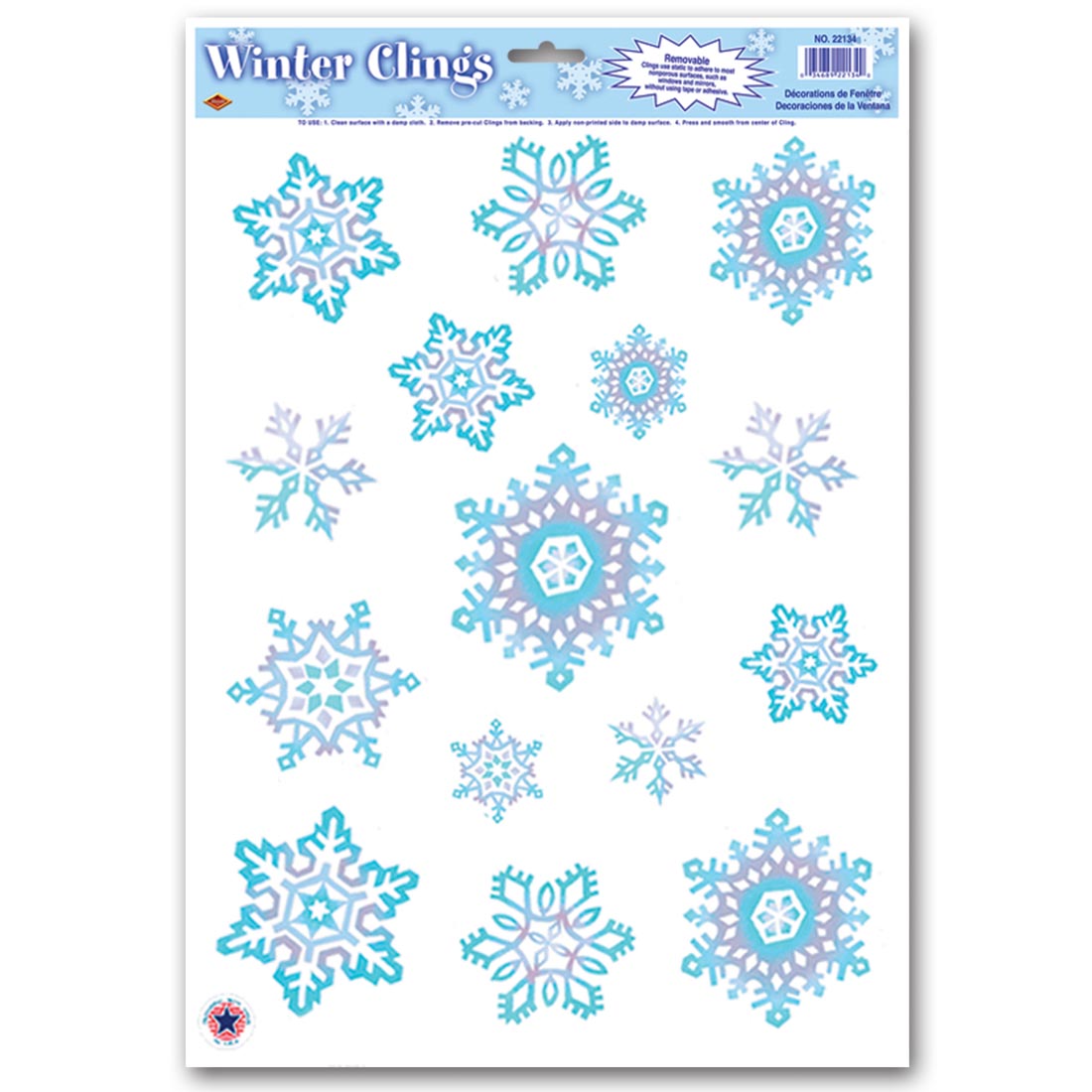 Snowflake Winter Window Clings by Beistle Company