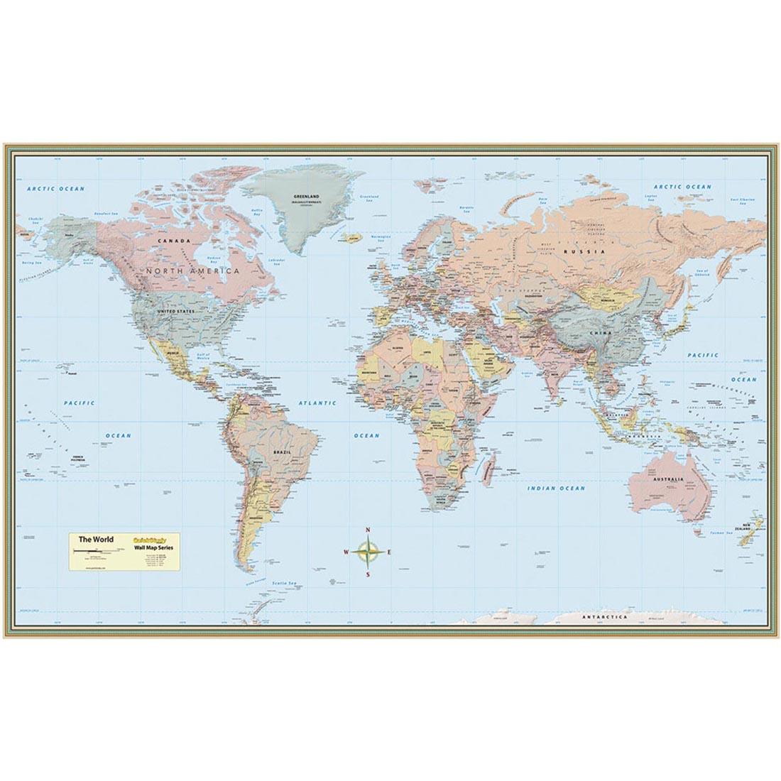 QuickStudy World Map Paper Poster