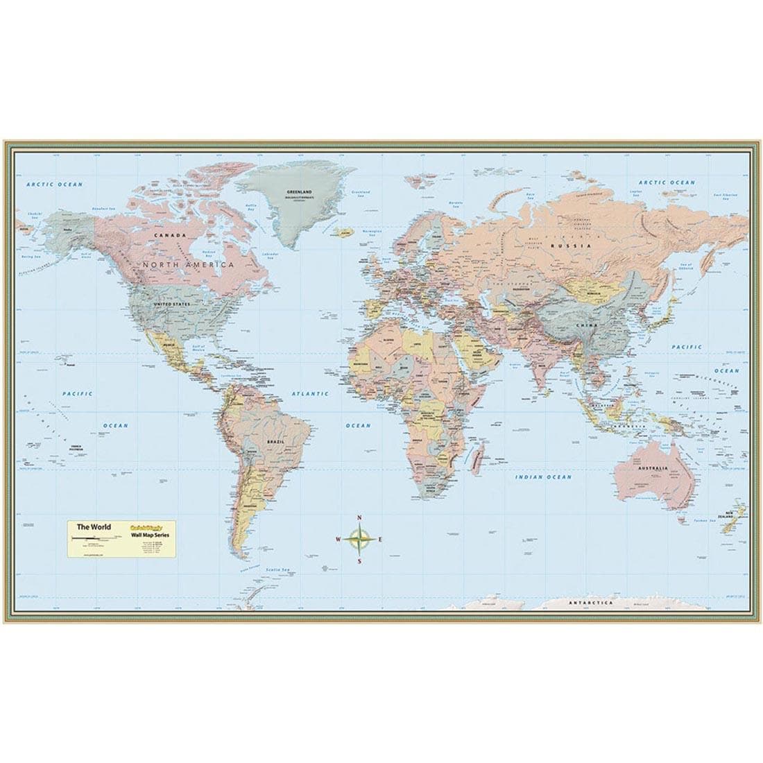 QuickStudy World Map Paper Poster