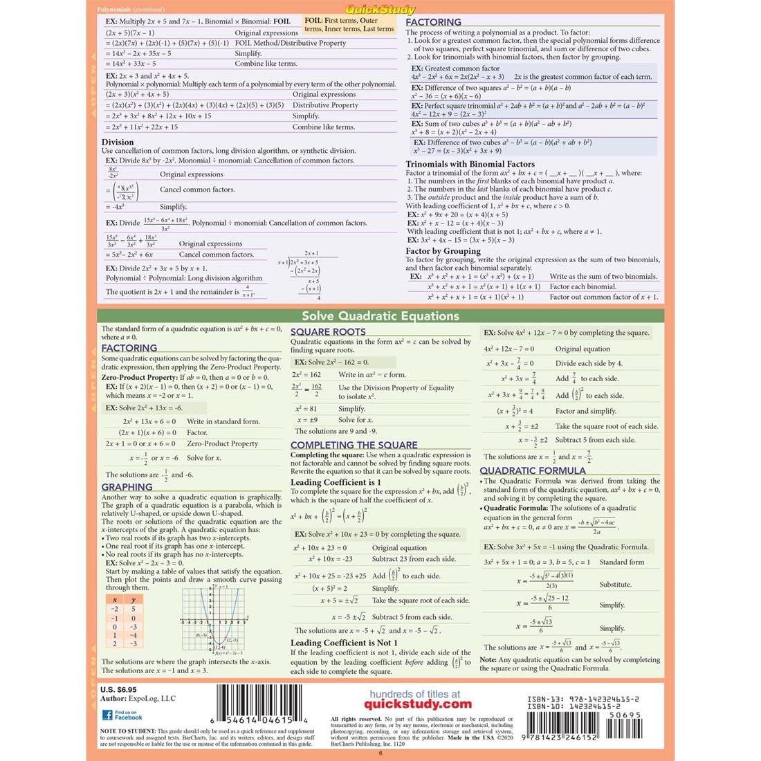 Elementary Algebra Study Guide