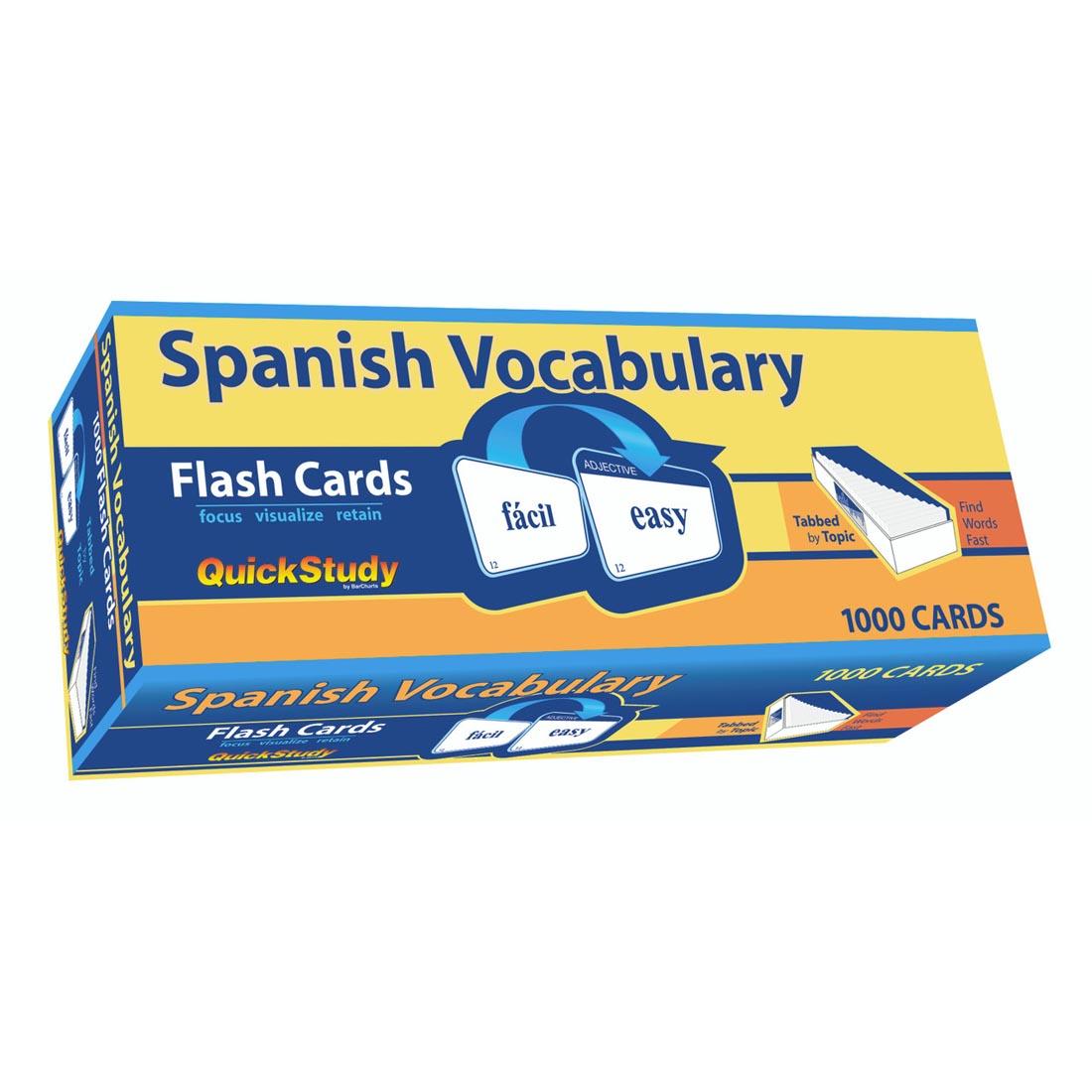 box of QuickStudy Spanish Vocabulary Flash Cards