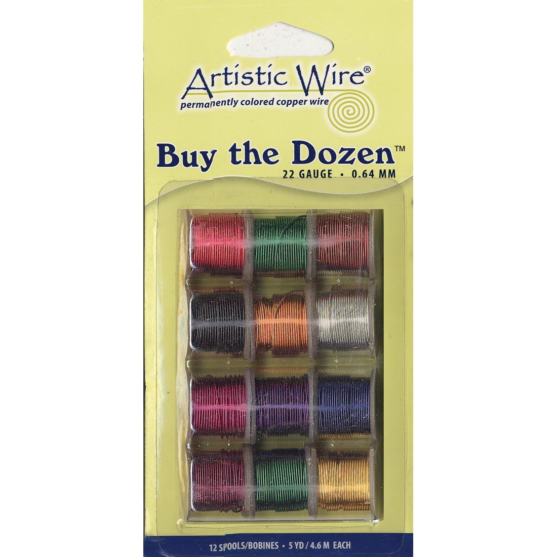 Artistic Wire Permanently Colored Copper Wire 5-Yard Spools 22-Gauge Set