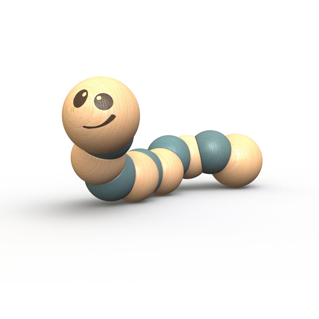 Wooden Blue Earthworm by BeginAgain Toys