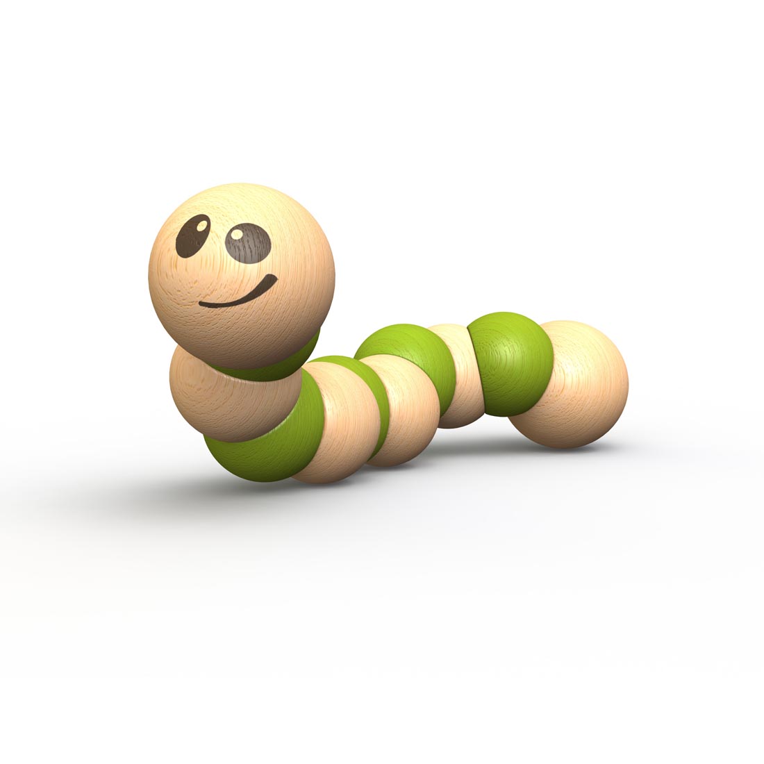 Wooden Green Earthworm by BeginAgain Toys