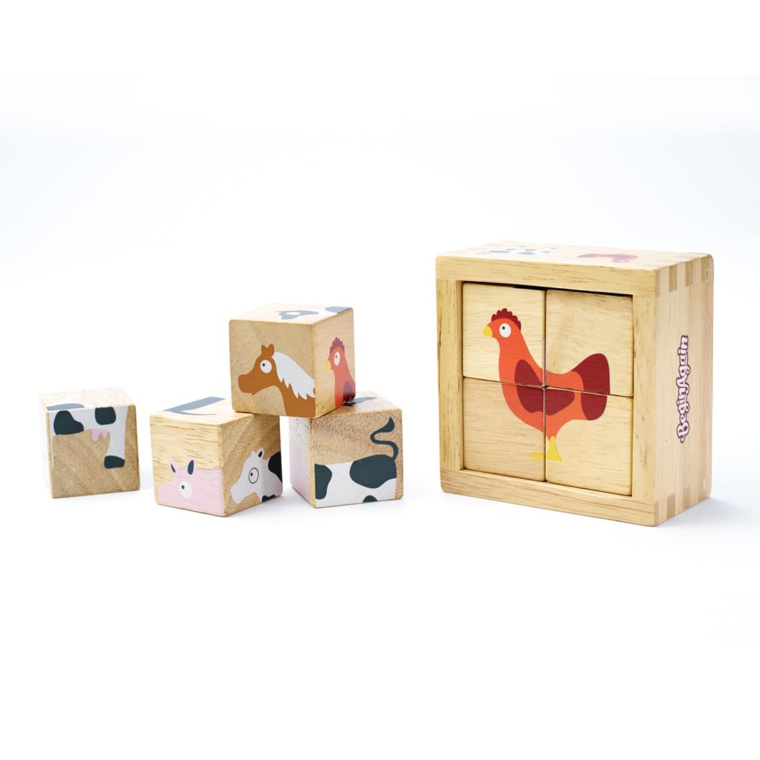 Farm Animals Buddy Blocks by BeginAgain Toys