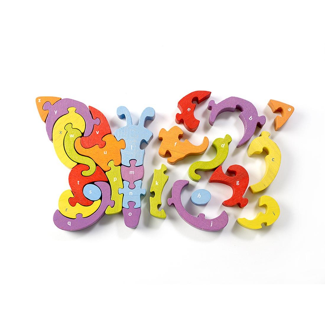 Butterfly A To Z Puzzle by BeginAgain Toys Half-Way Put Together