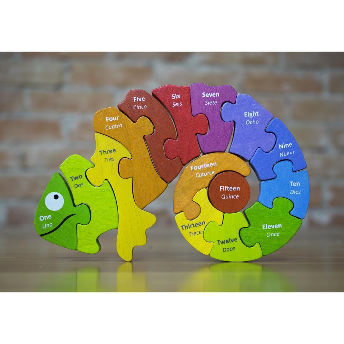 Word Side of Counting Chameleon Puzzle standing up