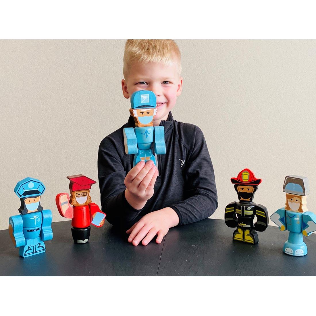 child with five built Tinker Totter Heroes