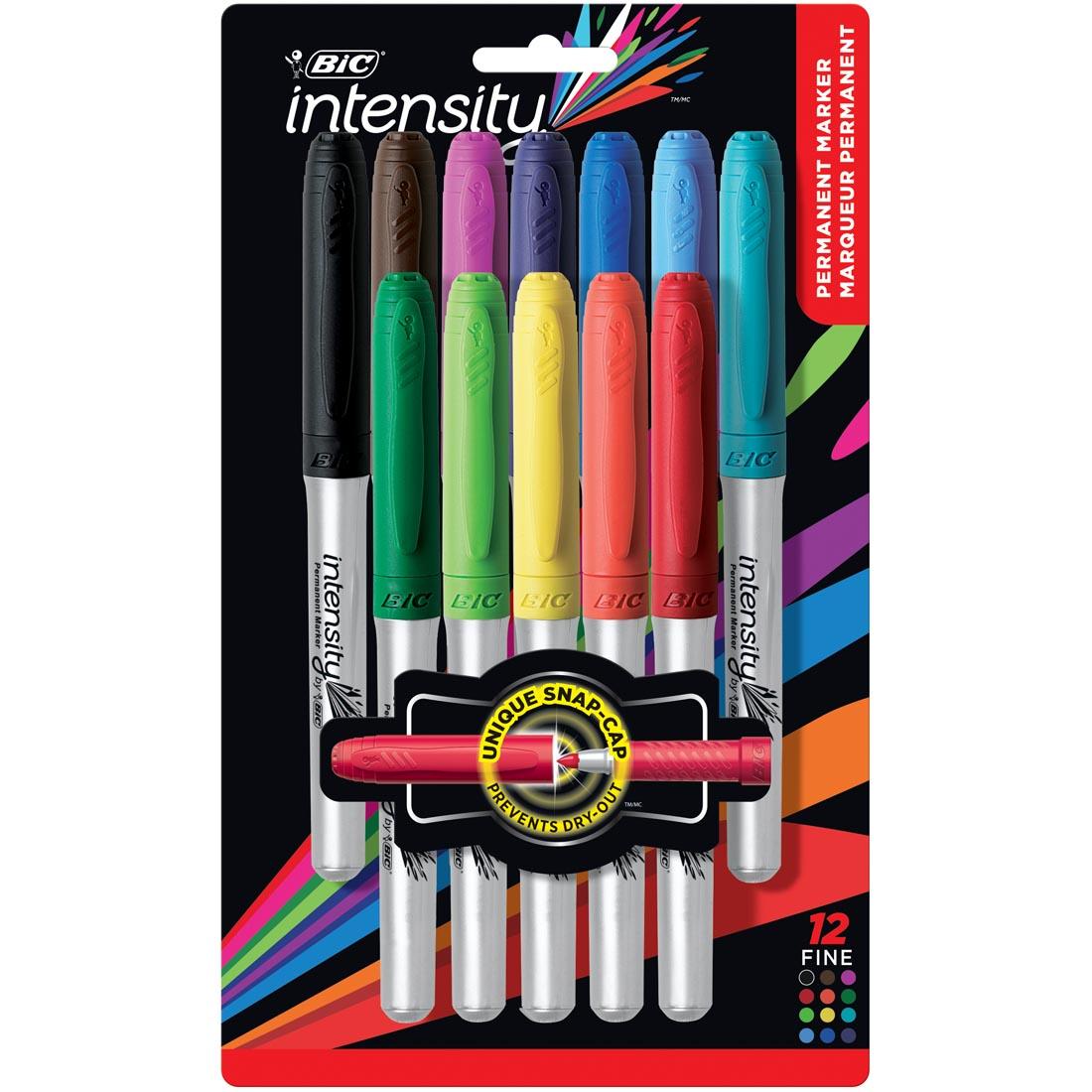 BiC Intensity Fine Point Permanent Markers 12-Color Set