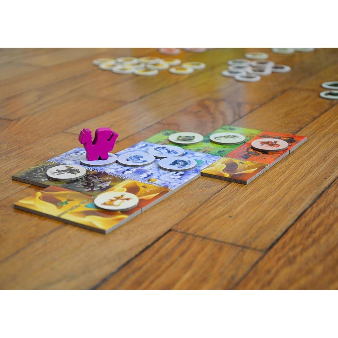 pieces from the Dragomino: My First Kingdomino Game in use