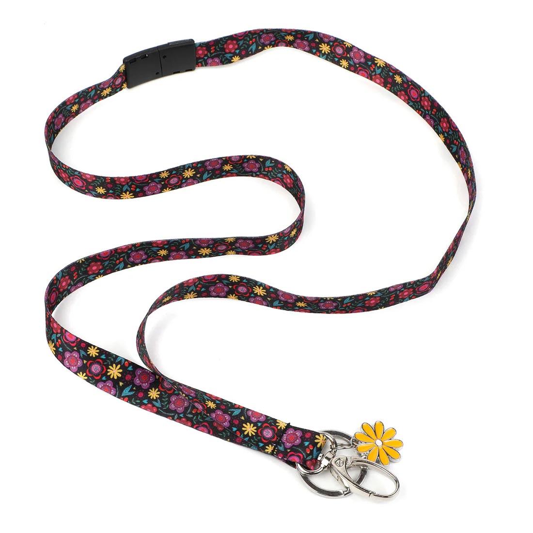 Botanical Garden Key Ribbon Lanyard With Charm