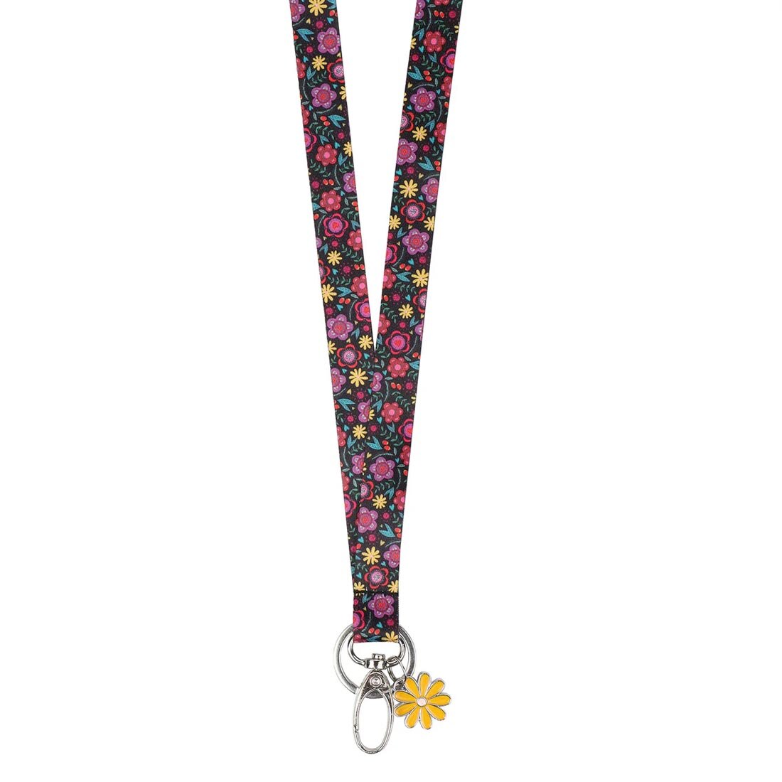 Botanical Garden Key Ribbon Lanyard With Charm