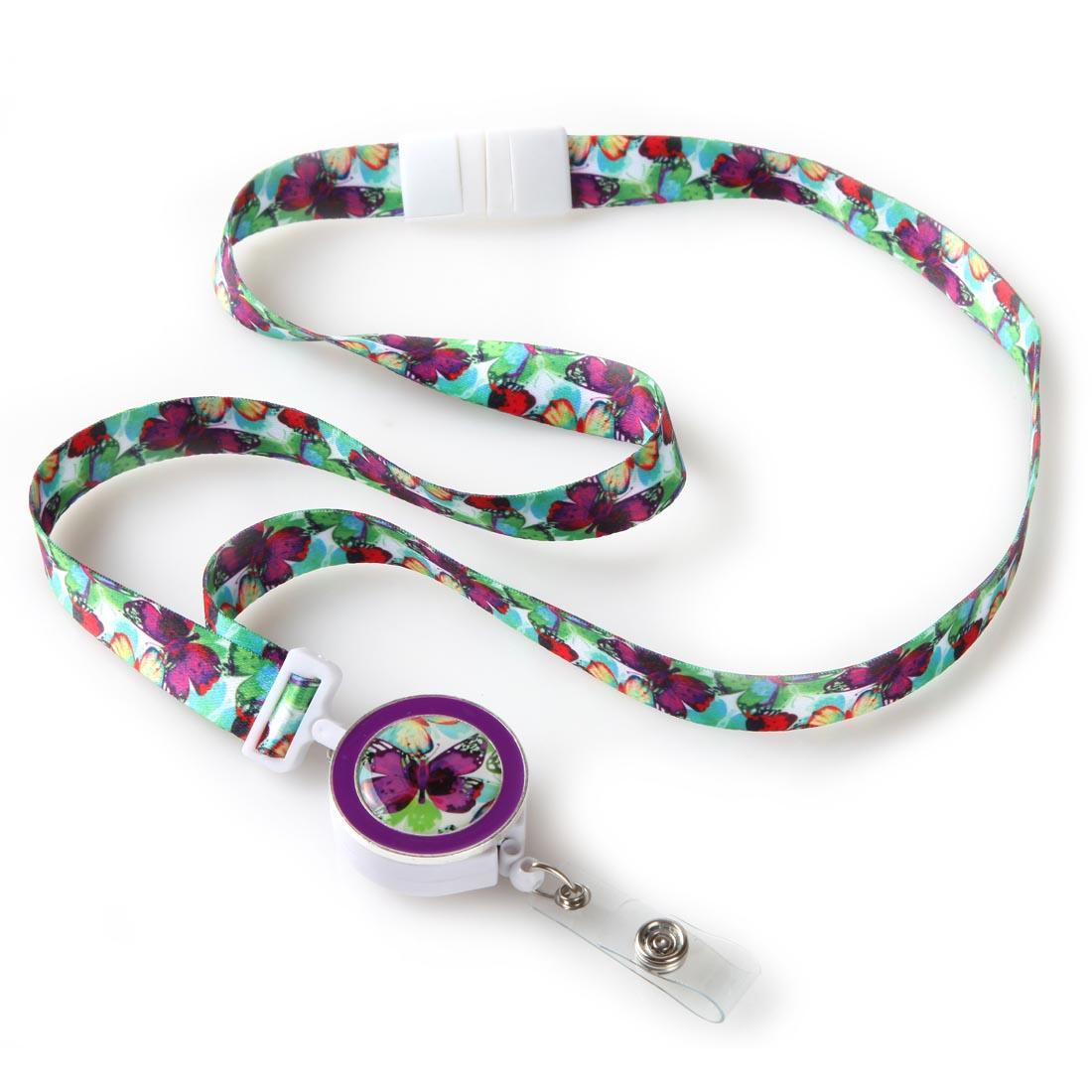 Butterfly Ribbon Lanyard With Badge Reel