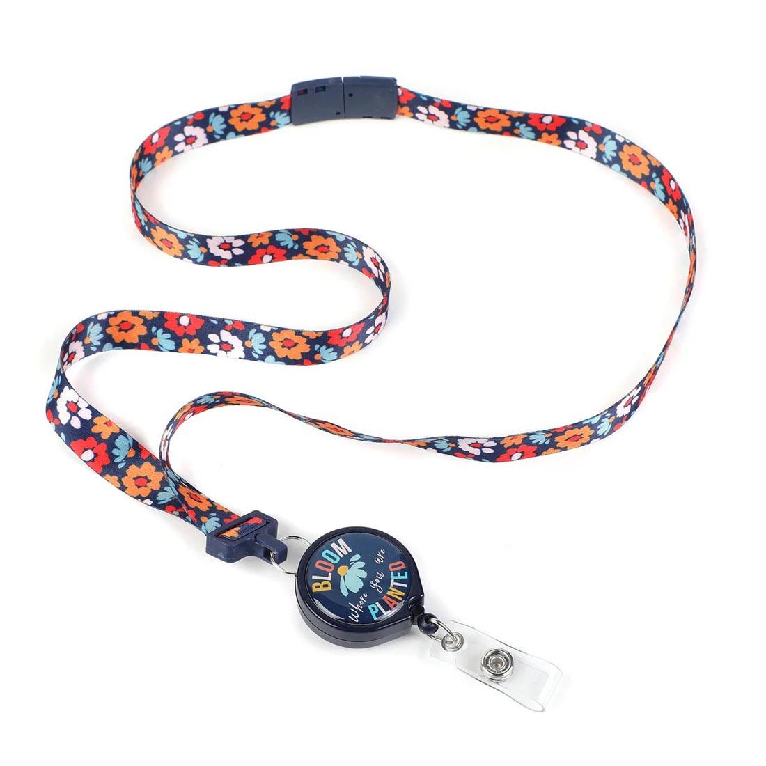 Bloom Where You Are Planted Ribbon Lanyard With Badge Reel by BooJee Beads