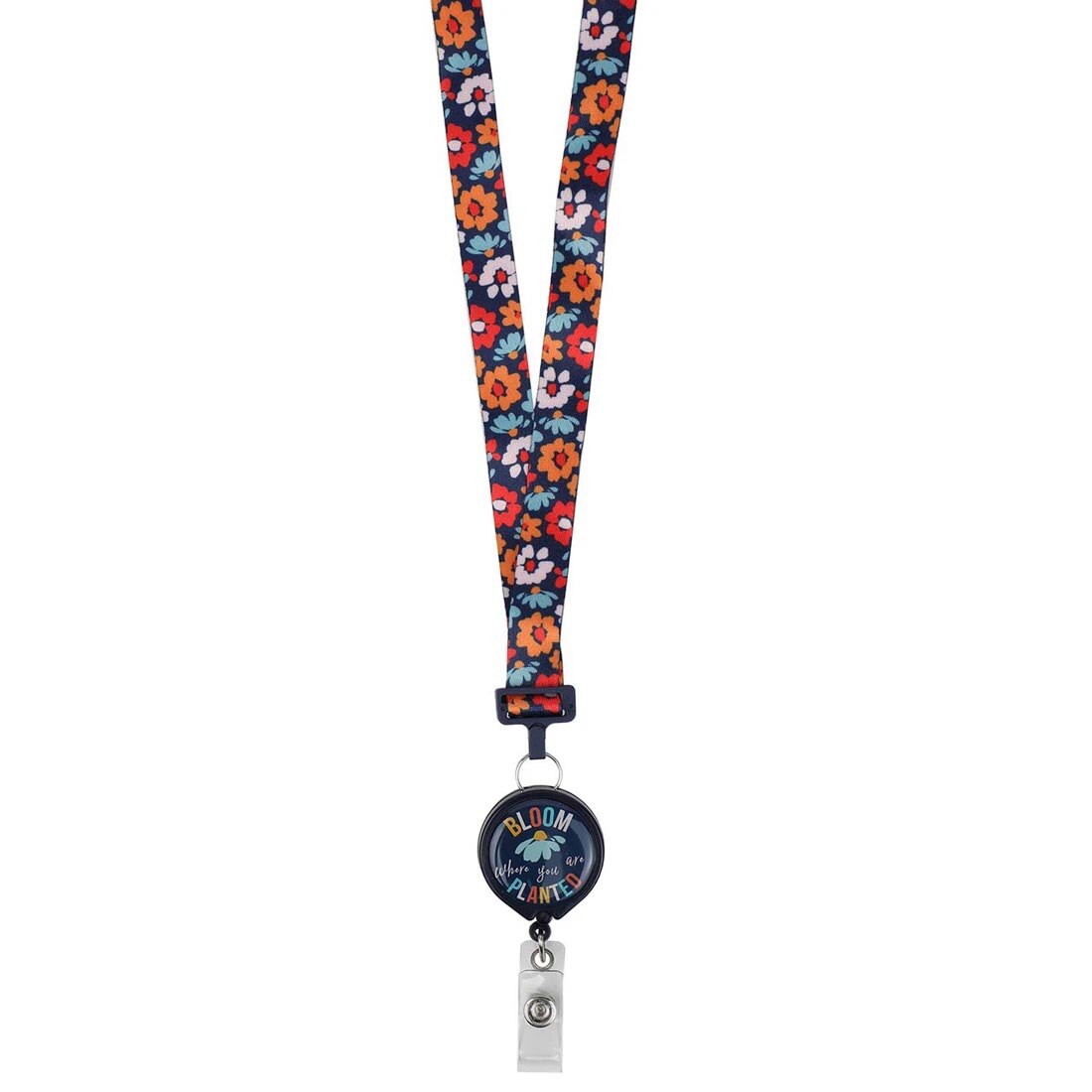 Bloom Where You Are Planted Ribbon Lanyard With Badge Reel by BooJee Beads