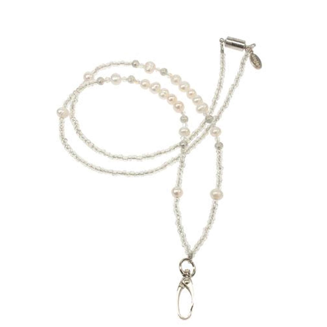 Clip Lanyard with Pearly Beads