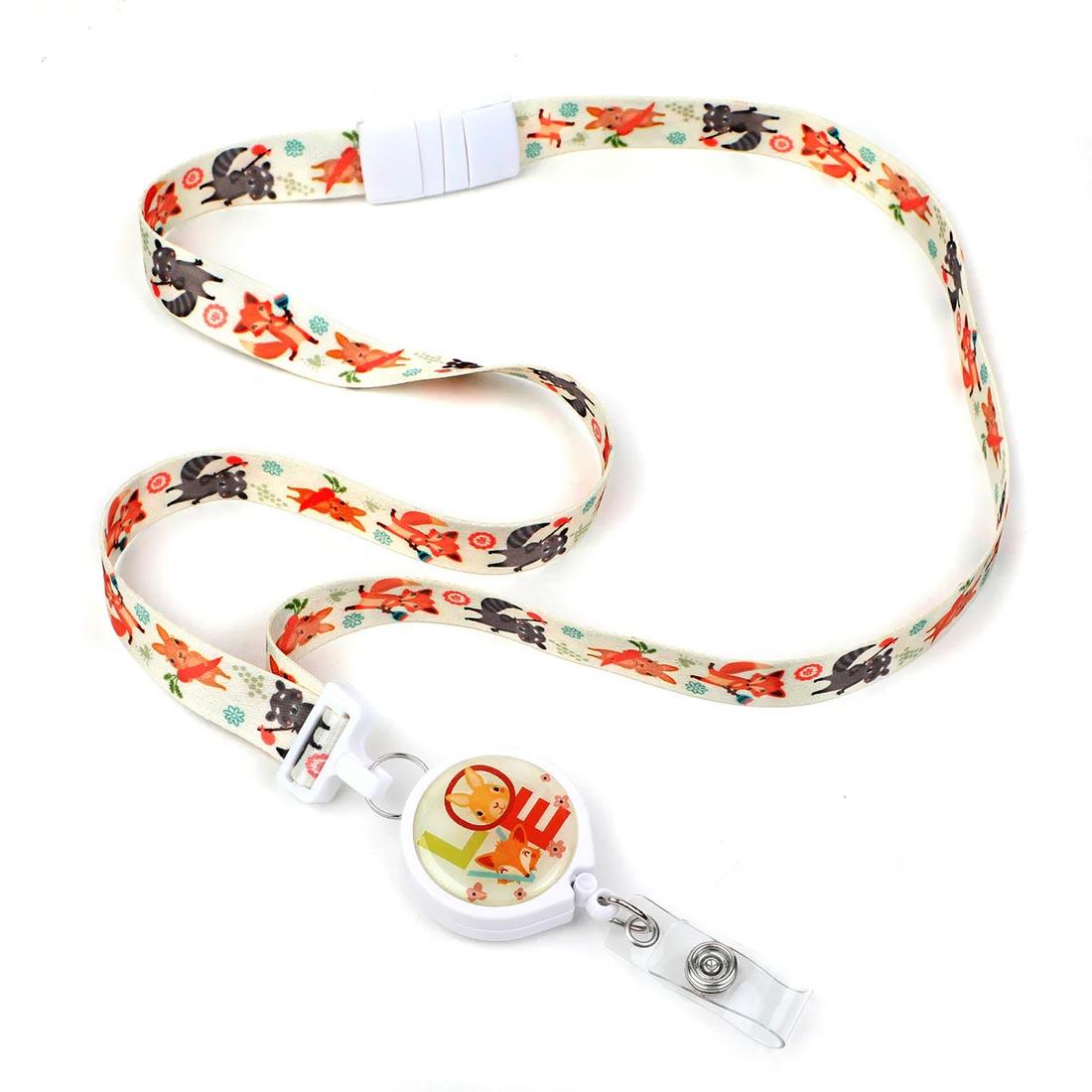 Woodland Whimsy Ribbon Lanyard With Badge Reel
