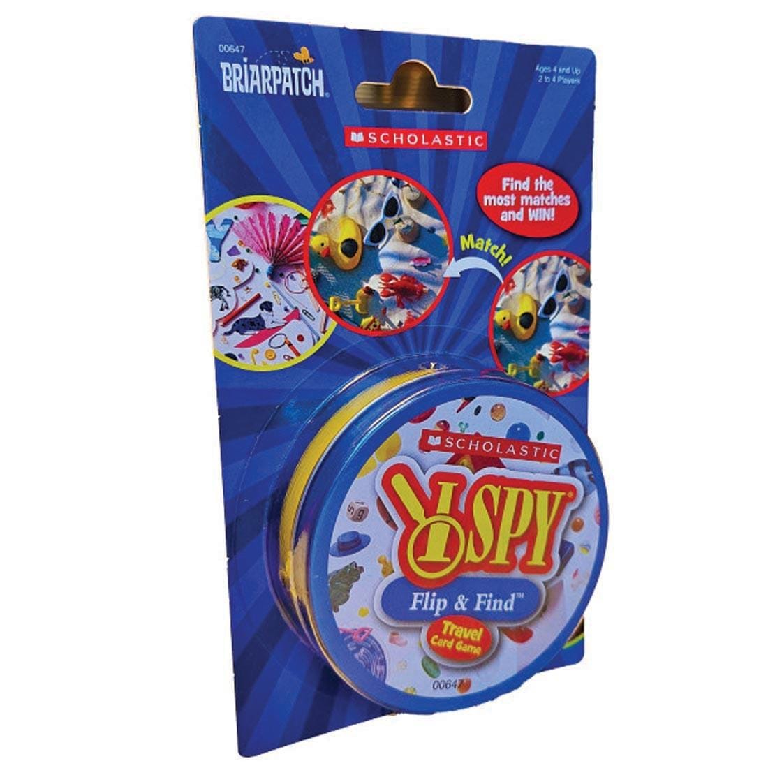side view of package of I Spy Flip & Find Travel Card Game