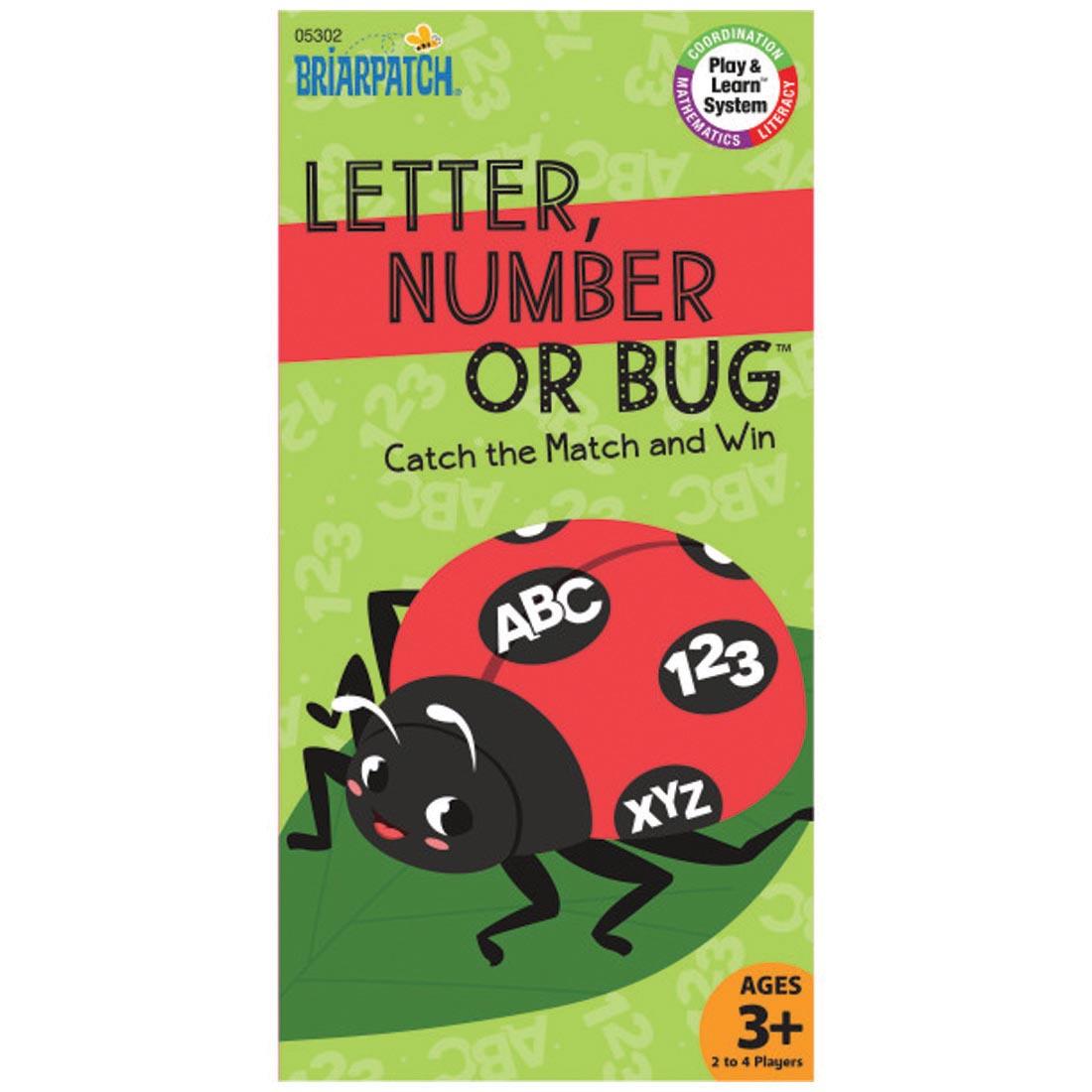 front of box for Letter, Number or Bug Game By Briarpatch