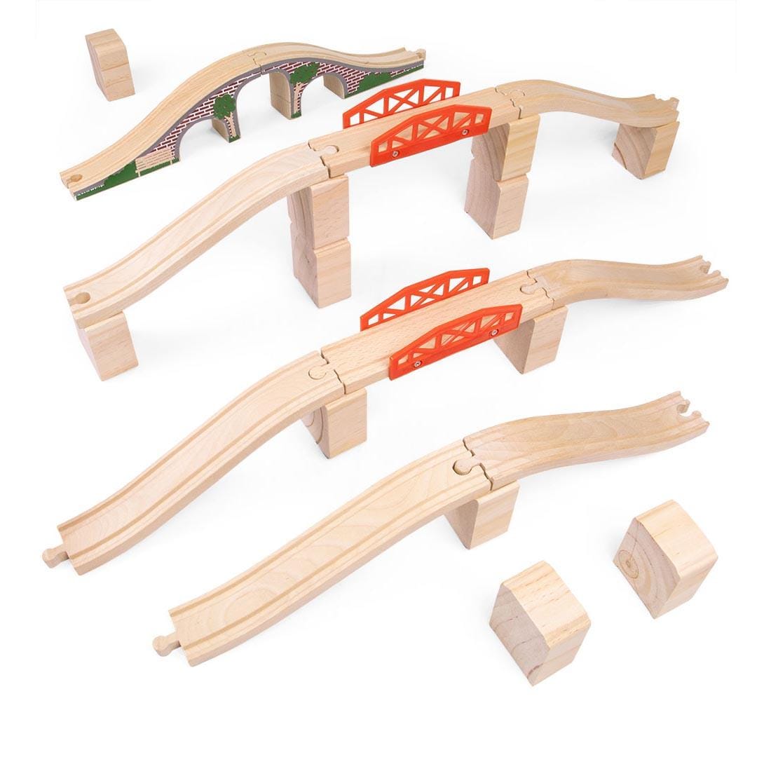 Conductor Carl 22-Piece Bridge Bonanza Wooden Train Track Set