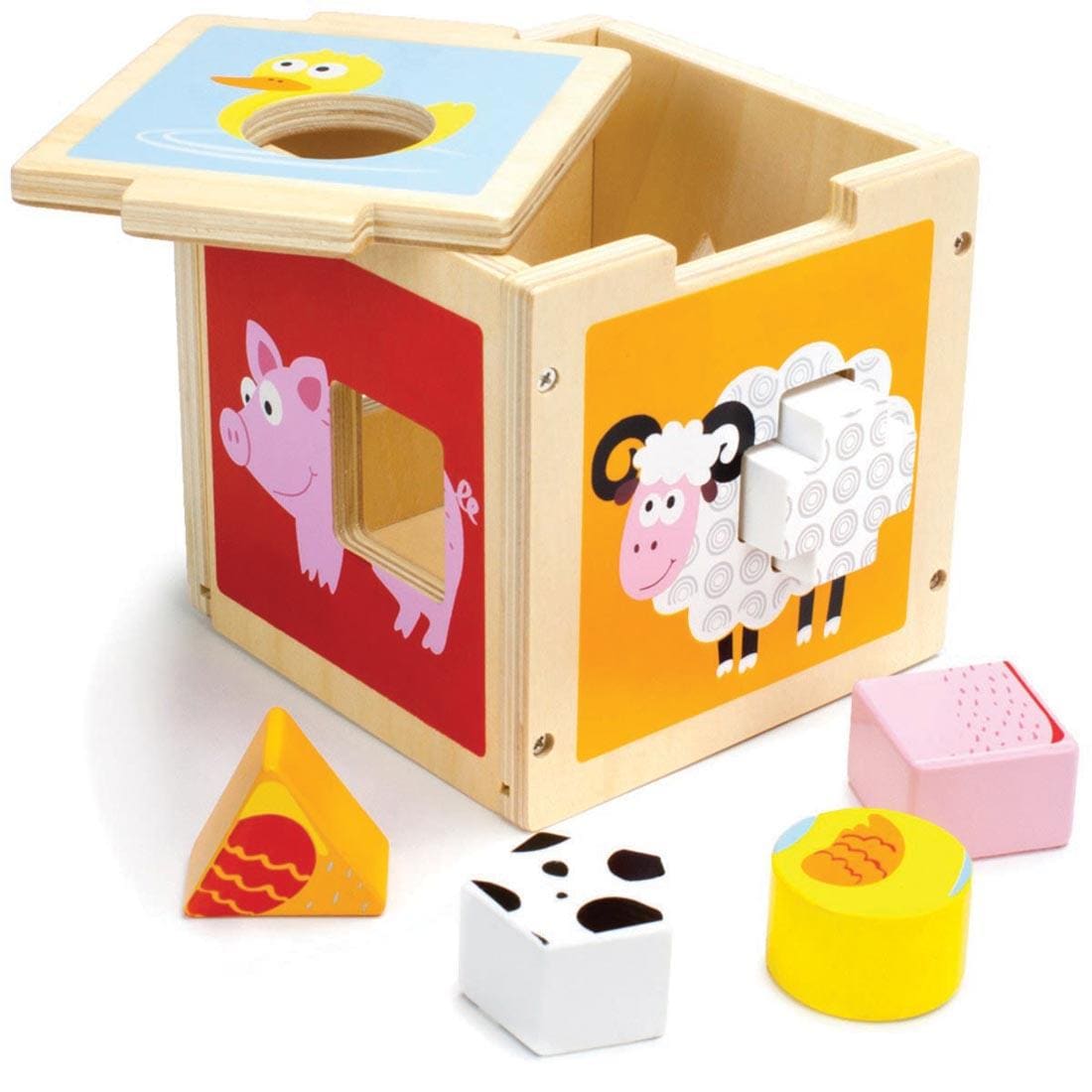 Busy Barnyard Sorting Cube with the Top Off