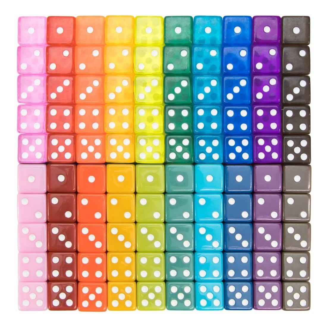 100 Colorful Dice