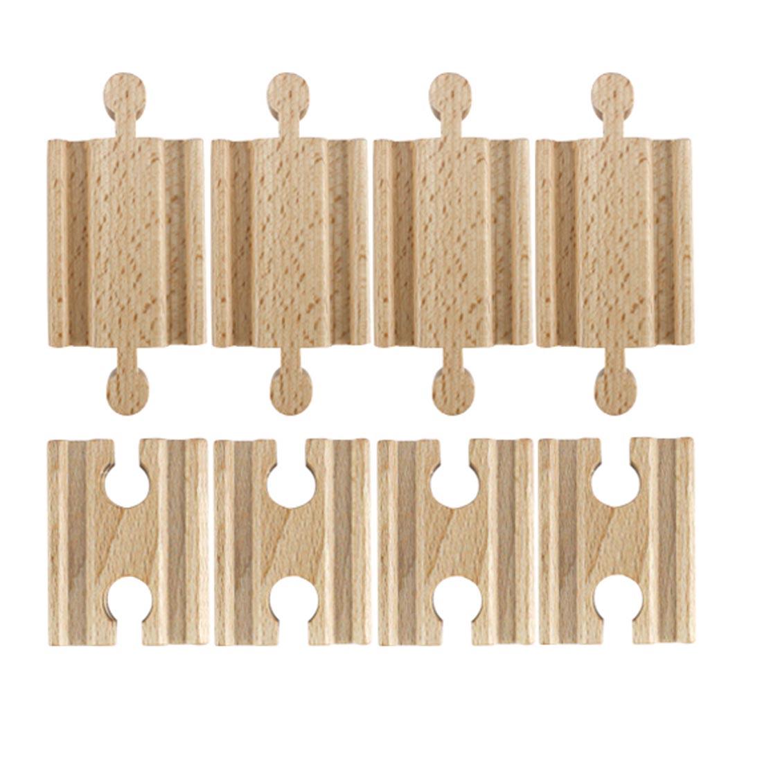 8-Piece Wooden Train Track Adapters