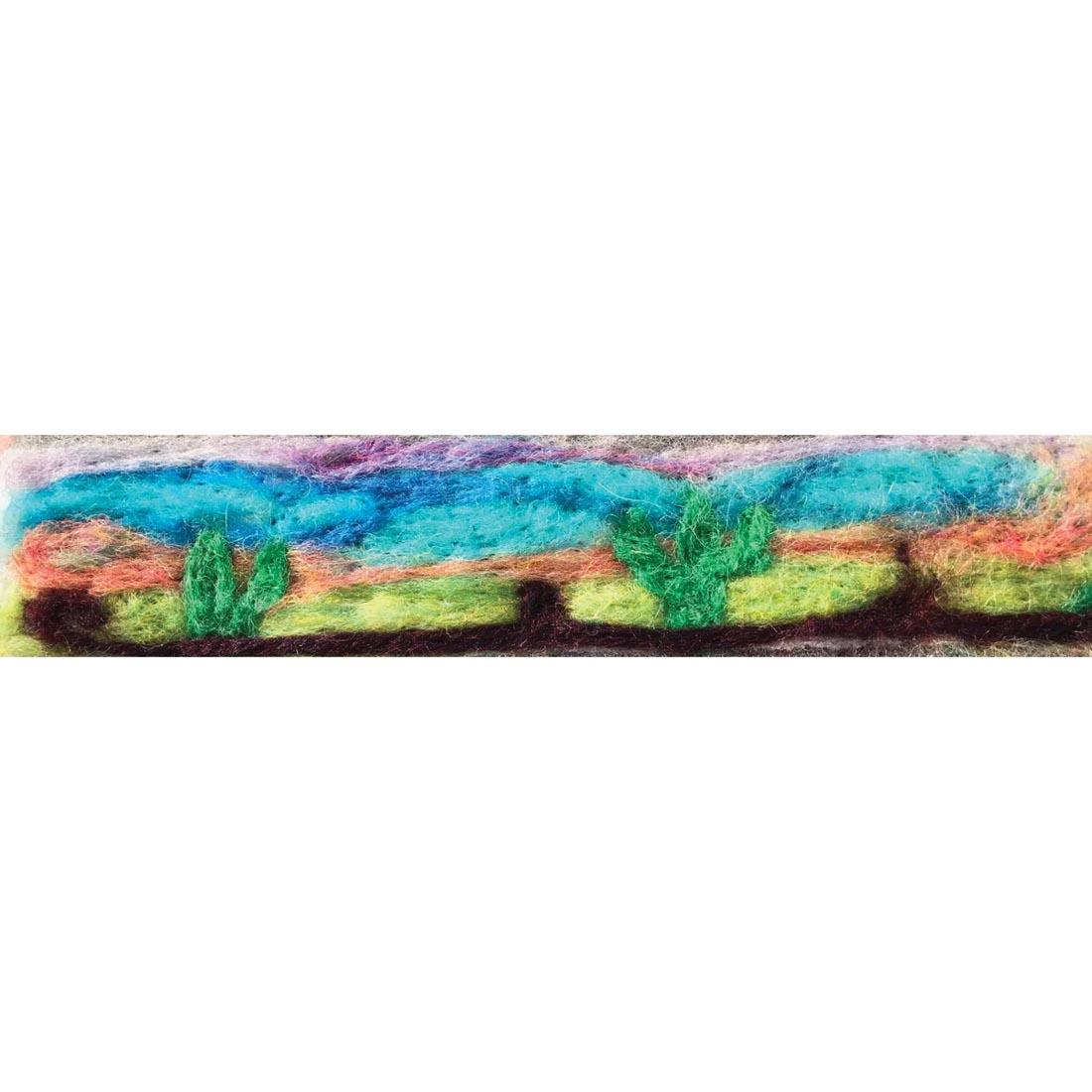 completed example of a felted Wool Felt Bookmark