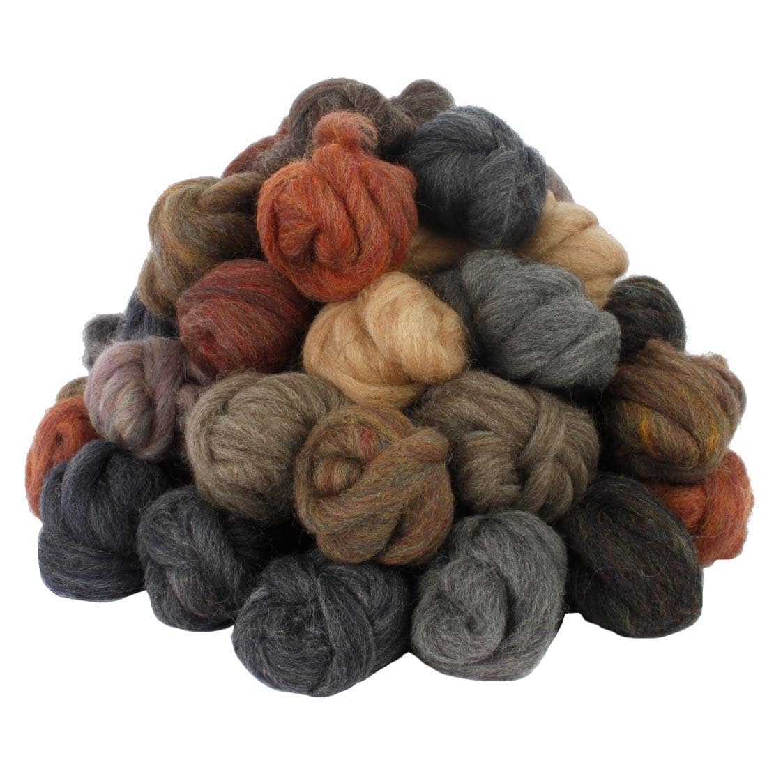 Wool Roving Natural Colors Assortment