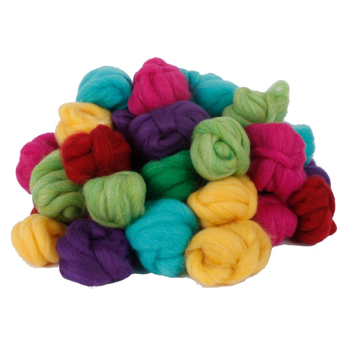 Wool Roving Bright Colors Assortment