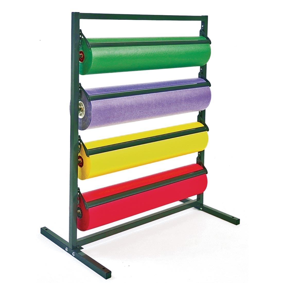 4-Roll Paper Rack Shown Loaded With Paper Rolls