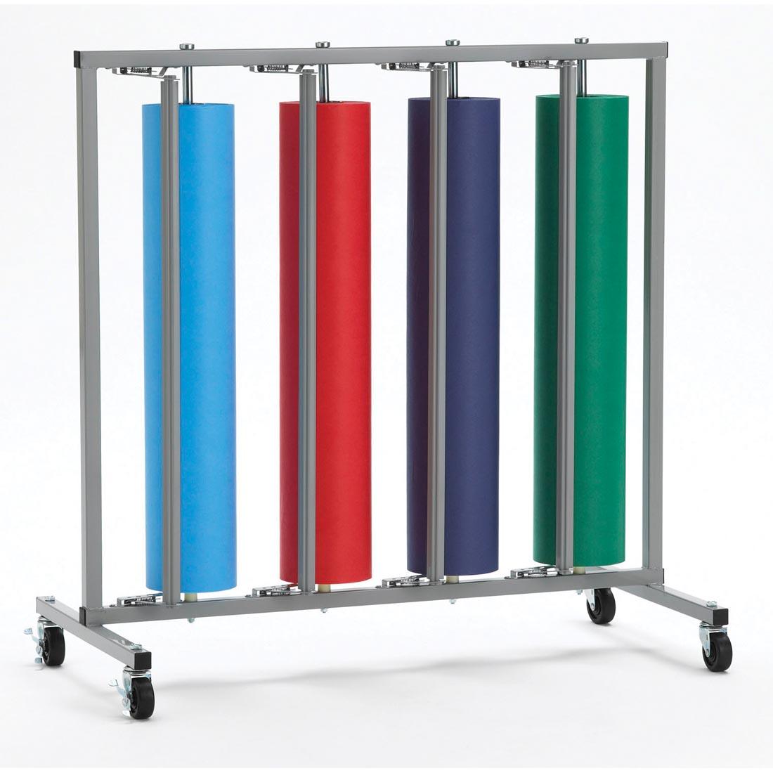 4-Roll Paper Rack Shown Loaded With Paper Rolls