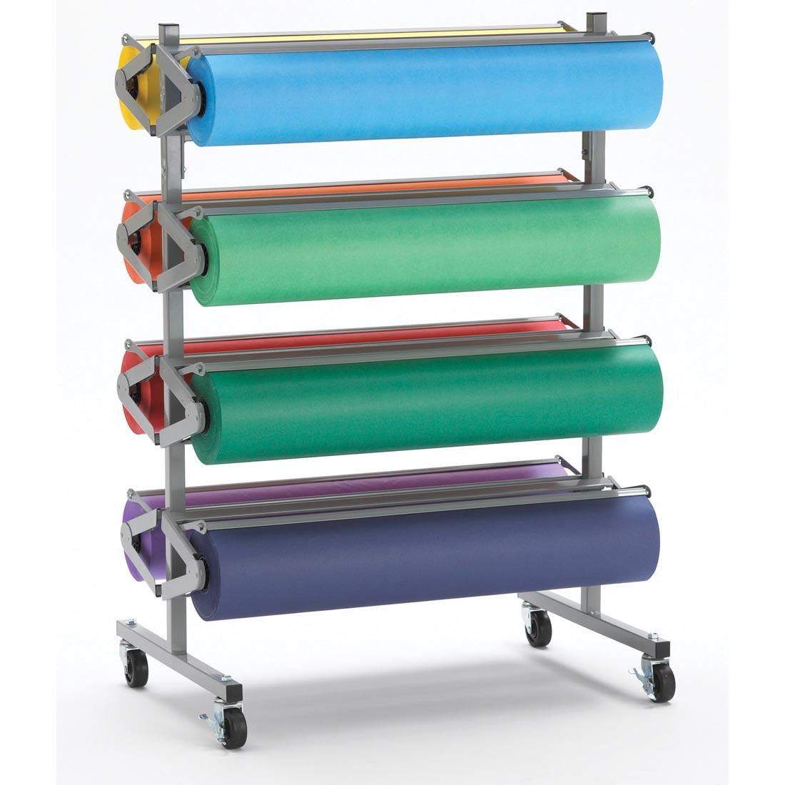 8-Roll Paper Rack Shown Loaded With Paper Rolls