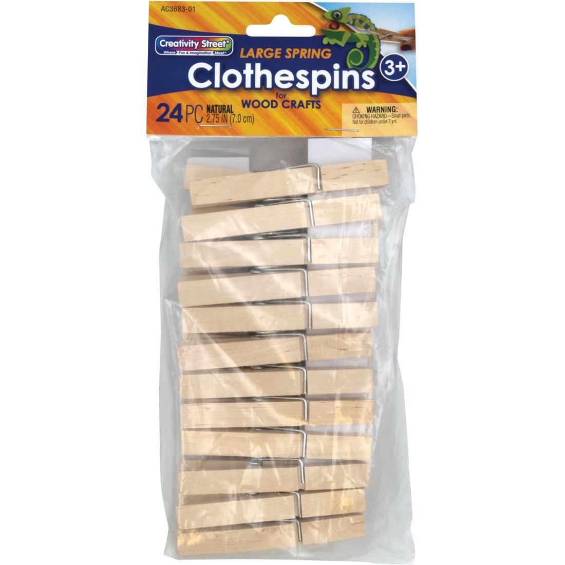 Package of Creativity Street wooden Spring Clothespins