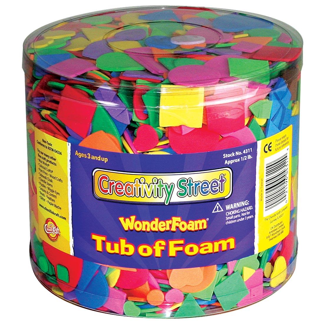 1/2 lb. package of Creativity Street WonderFoam Shapes in assorted colors, shapes and sizes