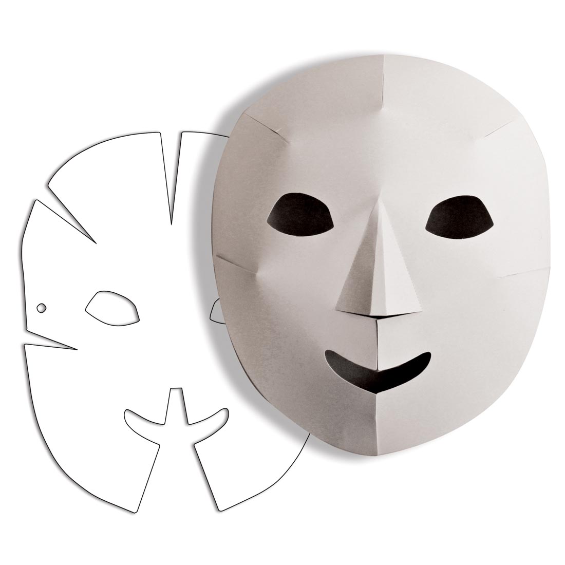 Creativity Street Dimensional Paper Mask, shown both flat and folded
