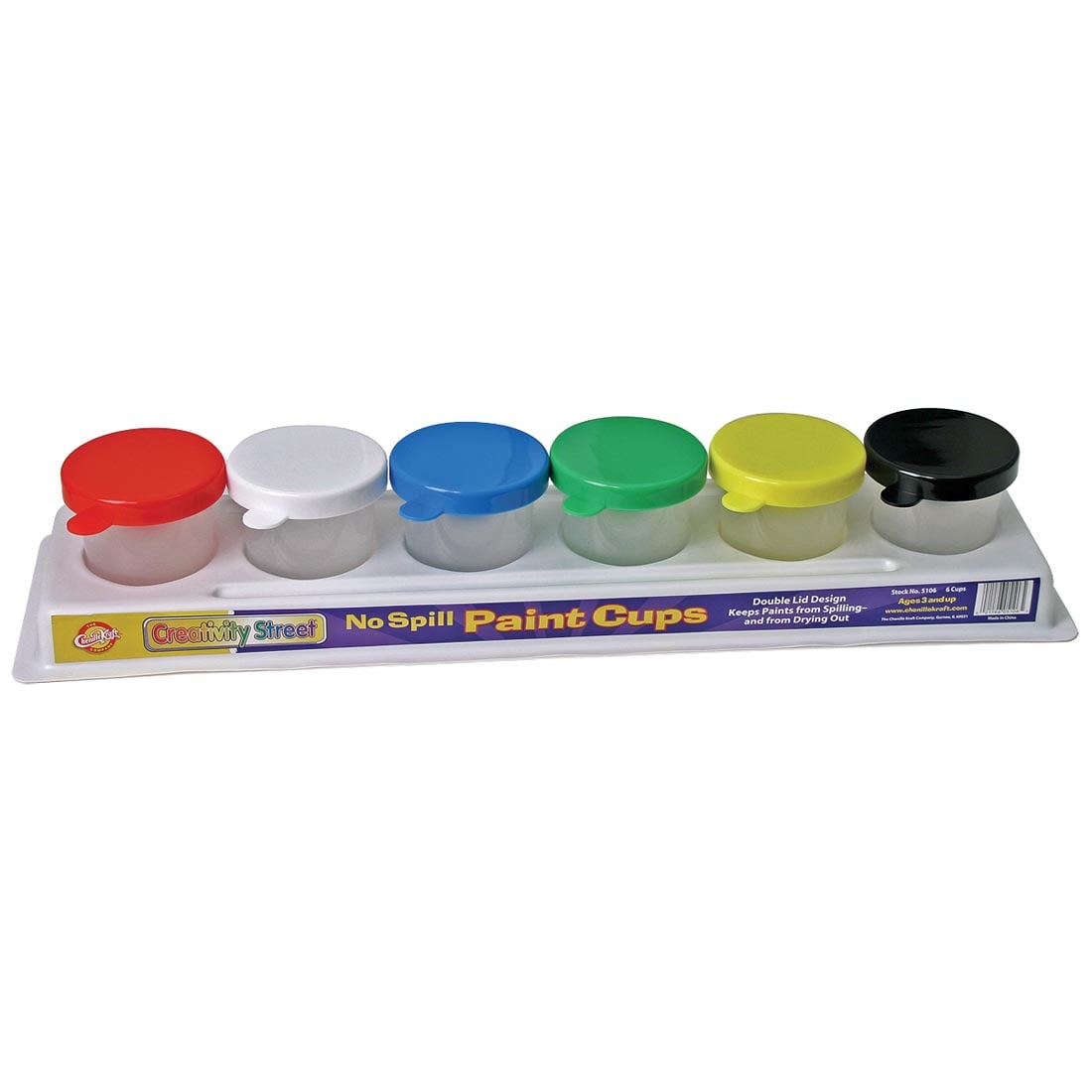 Chenille Kraft Colored No Spill Paint Cups Tray