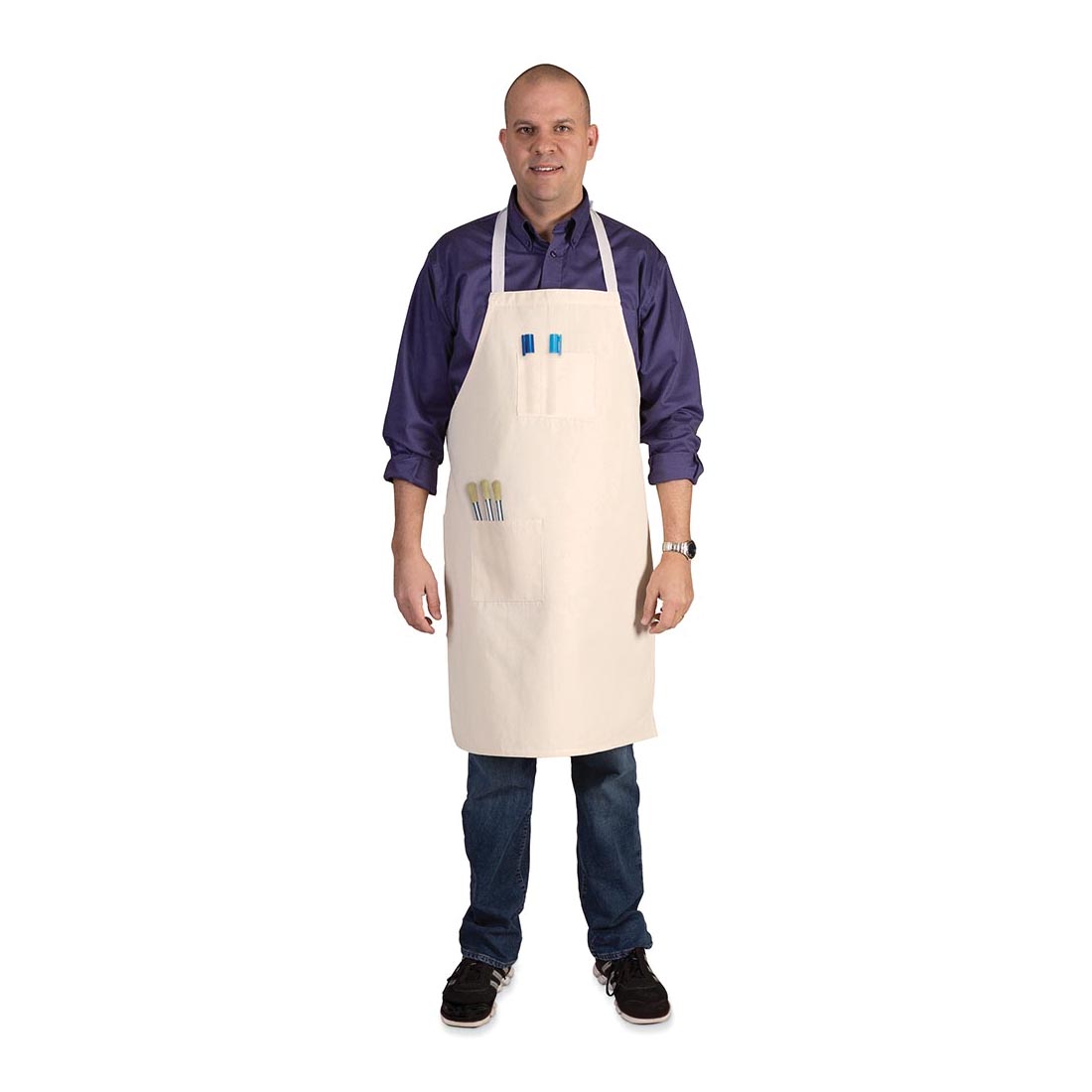 Person wearing a Creativity Street Full-Length Adult Apron