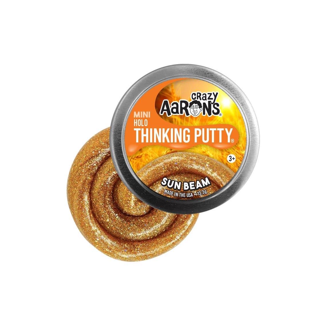 Holographic Gold Thinking Putty with Mini Tin